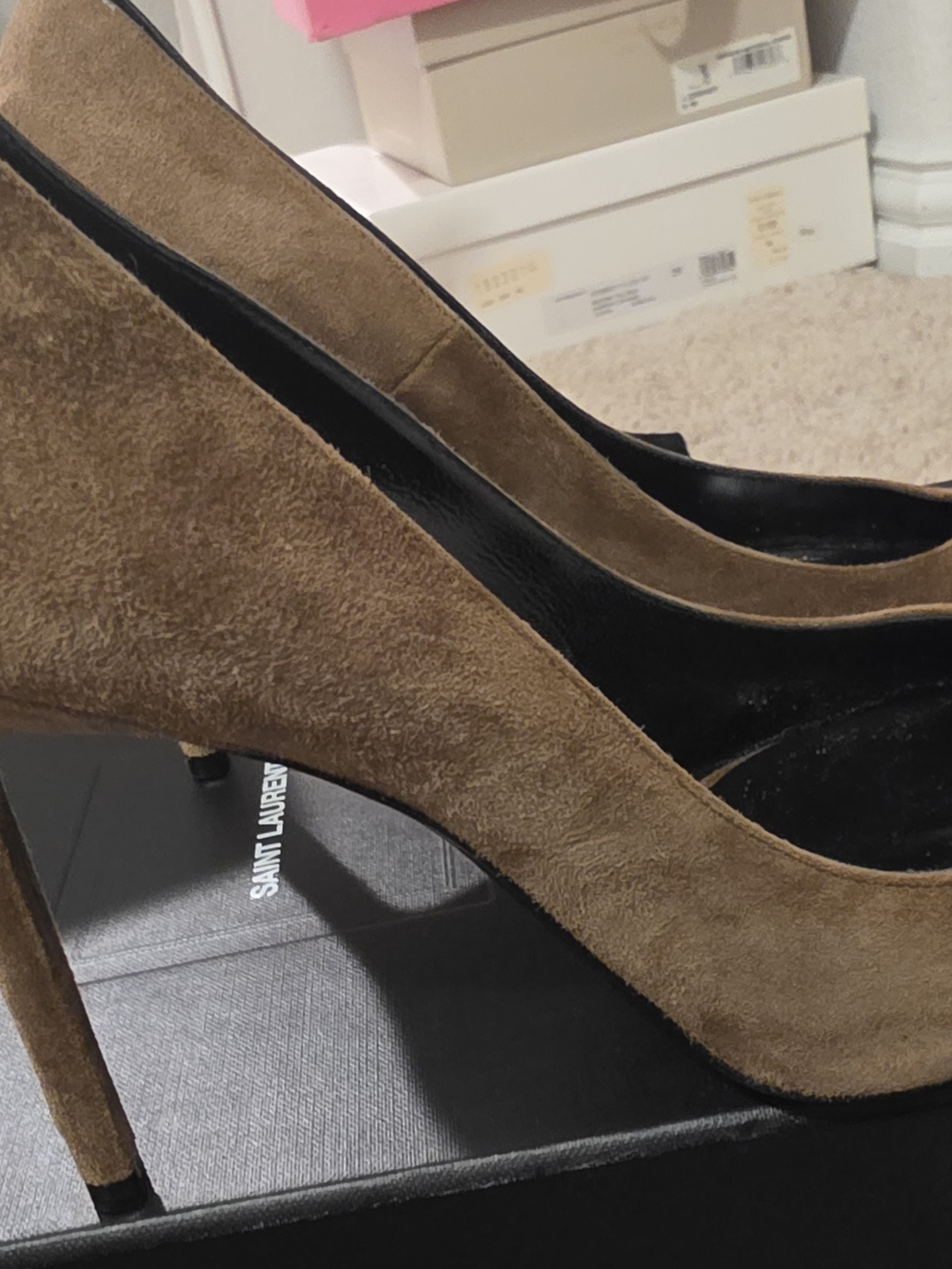 Saint Laurent Women’s Brown Suede Pointed-Toe Pumps - Picture 5 of 15